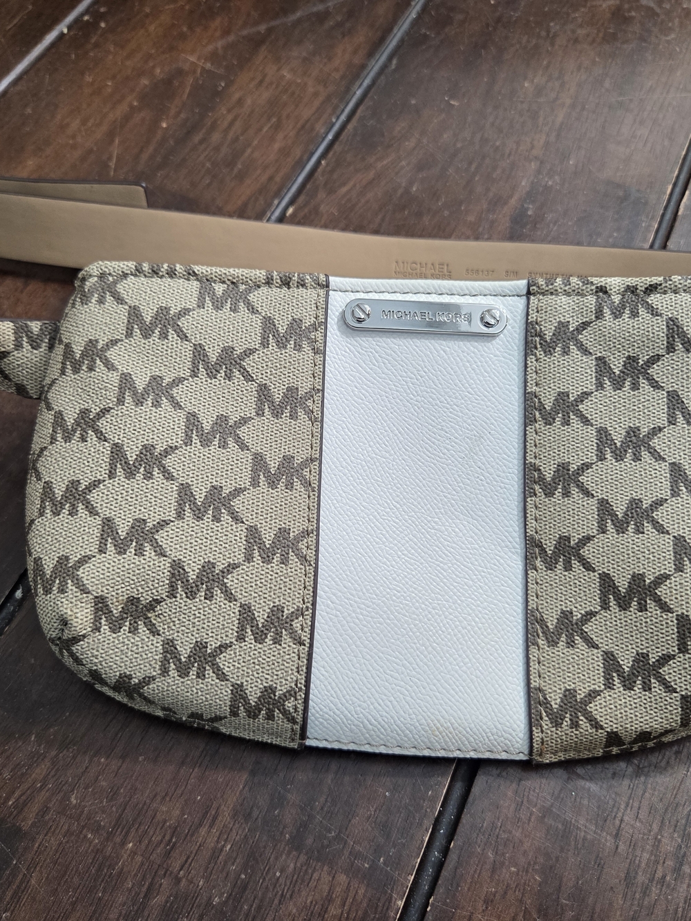 Michael Kors Belt Bag Fanny Pack Signature MK Logo White Stripe NWOT New No Tags